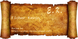 Eicher Kevin névjegykártya